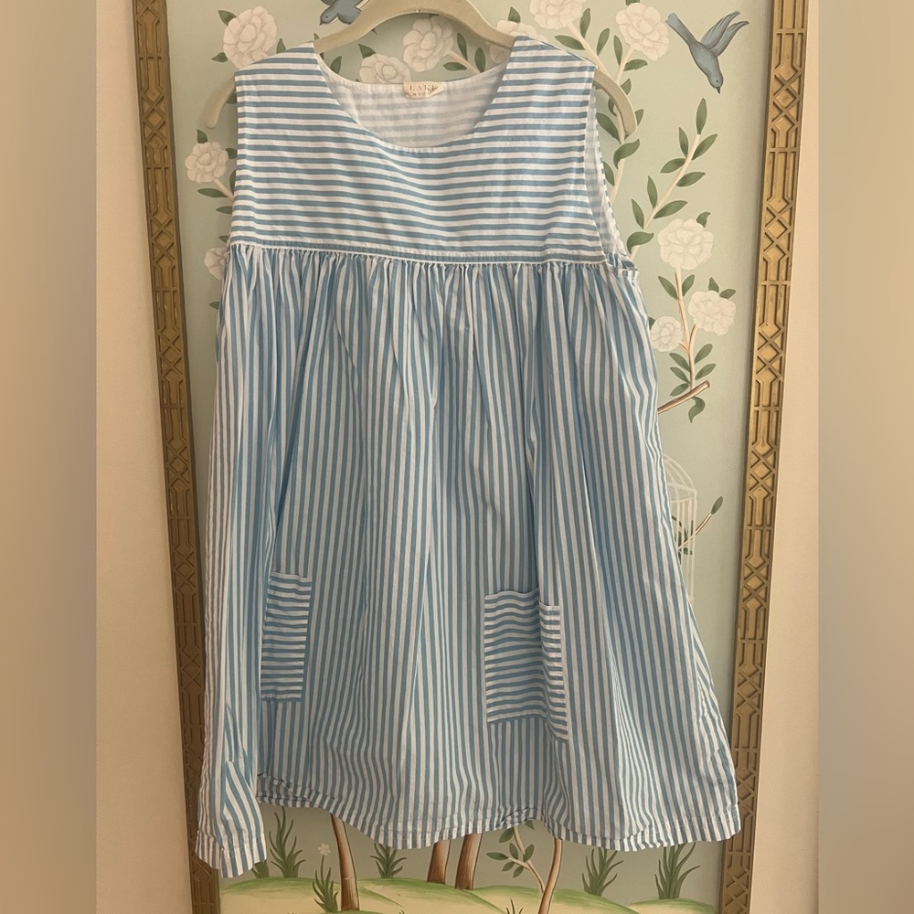 Lake Pajamas blue/white striped dress/nightgown